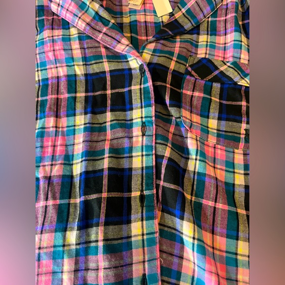 Victoria's Secret Pink and Blue Plaid Button Down Shirt - Picture 2 of 5